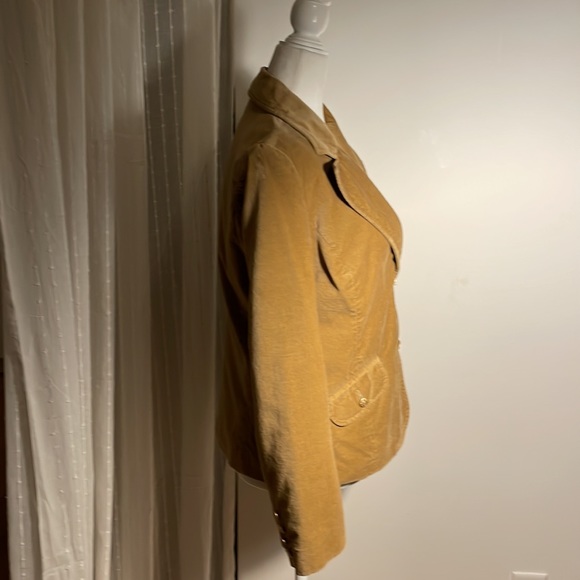 Old Navy (Est. 1994) Vintage Tan Velvet Blazer Floral Lining in Size Medium - Picture 2 of 9